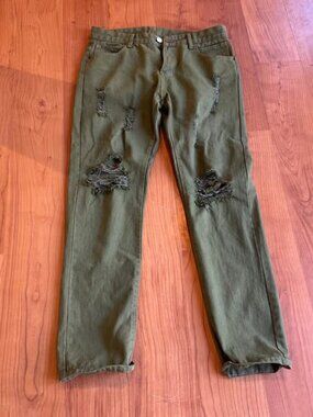 FREDD MARSHALL Men's Skinny Slim Fit 36 Ripped Distressed Stretch Jeans Pants